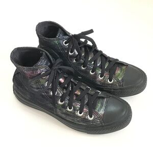 CONVERSE Metallic High Top Sneakers Black Women’s Size 7